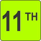 Eleventh (11th) Fluorescent Circle or Square Labels
